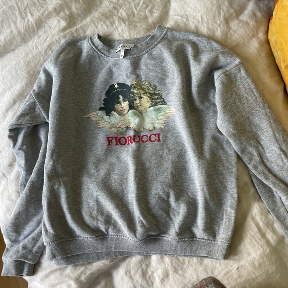 Fiorucci logo print crewneck sweatshirt with angel logo in gray - Picture 3 of 4